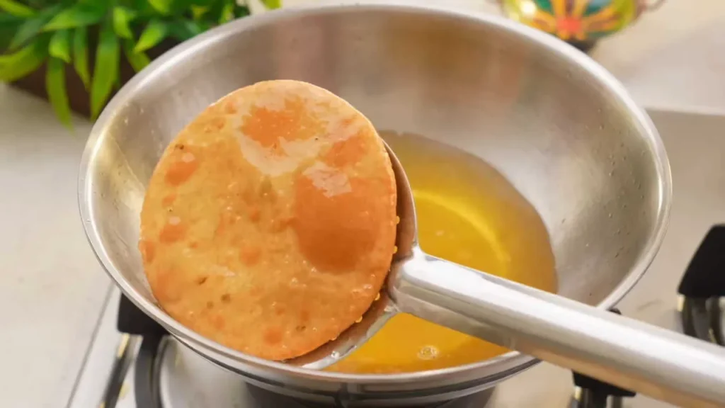 Frying Chana Dal Puris