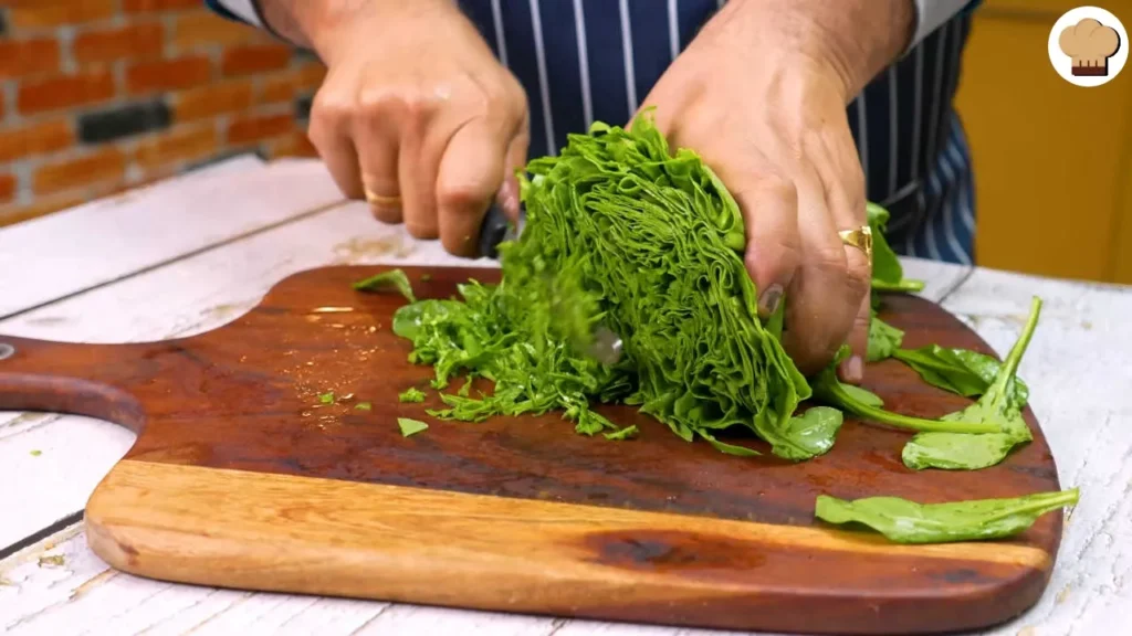 Chopping of Palak (Spinach)