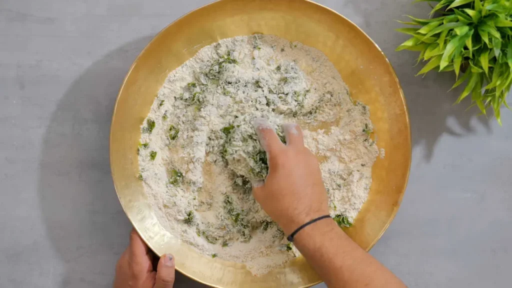 Making Methi's (Fenugreek) Dough